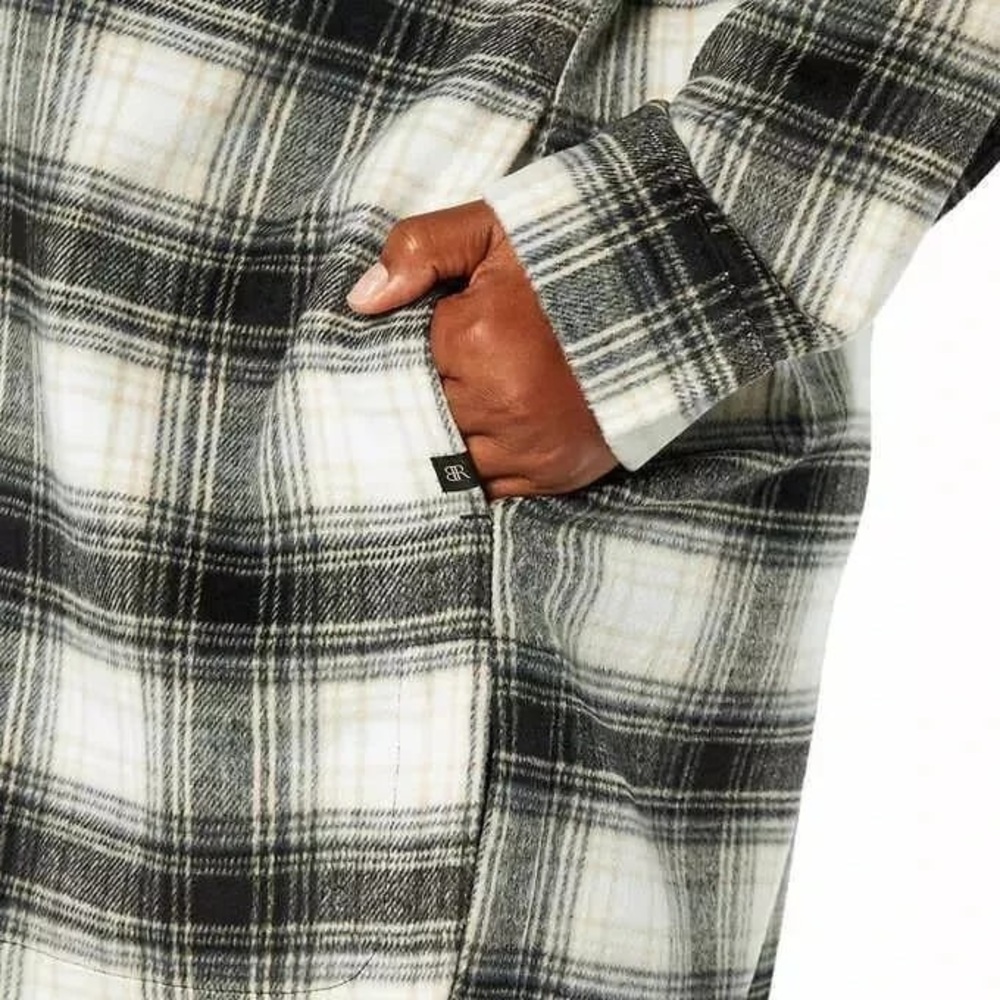 Banana Republic Oversized Ladies' Button Down Plaid Flannel Shirt Jacket Size XS - Picture 7 of 12